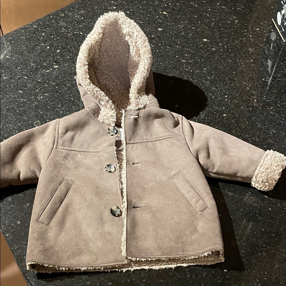 Zara Brown Kids Puffer Jacket with Hood